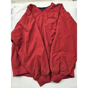 Vintage Toshiba Rivers' End Red Netted Windbreaker Coat Size XL